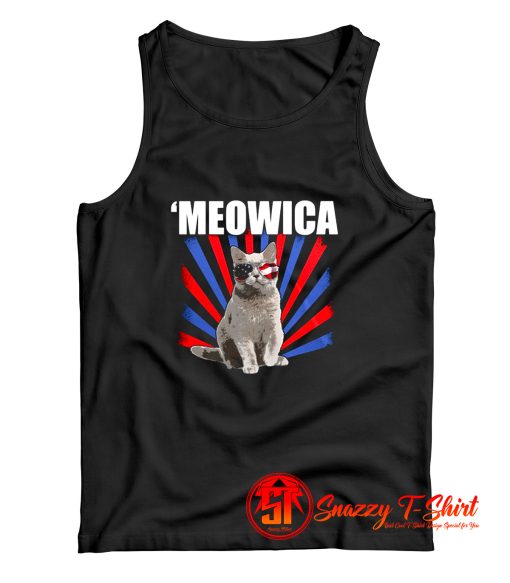 Cat 4th of July Meowica Tank Top