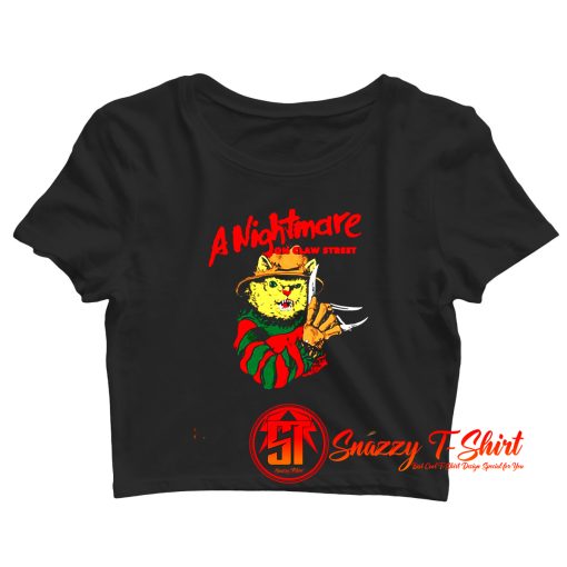 Cat Freddy Krueger A Nightmare on Claw street Crop Top Shirt