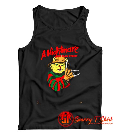 Cat Freddy Krueger A Nightmare on Claw street Tank Top