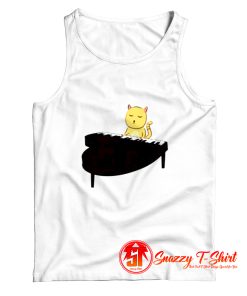 Cat Playing Piano Tank Top