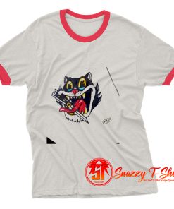 Cat Tattoo Flash Ringer Tee