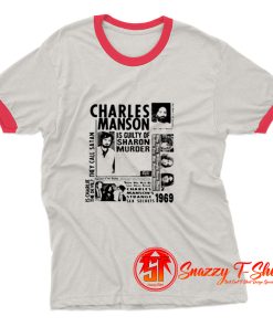 Charles Manson Criminal poster Ringer Tee