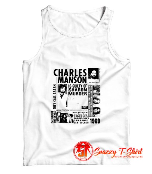 Charles Manson Criminal poster Tank Top