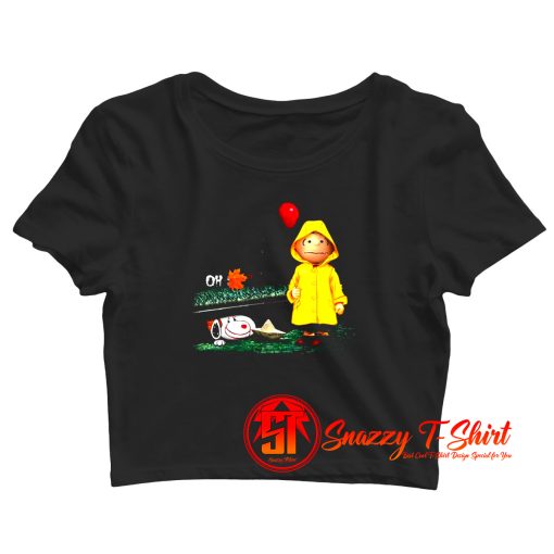 Charlie Brown And Snoopy IT Crop Top Shirt