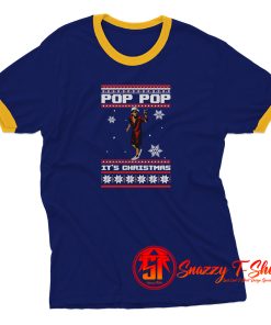 Cheap Bruno Mars Pop Pop Ugly Christmas Sweater Ringer Tee