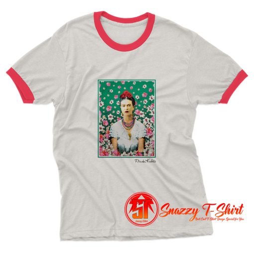 Cheap Frida Kahlo Floral Vintage Ringer Tee