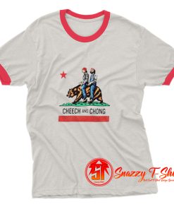 Cheech and Chong California Republic Flag Ringer Tee