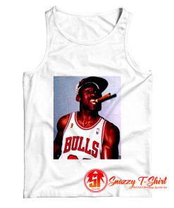 Chicago Bulls Championship Michael Jordan Smoking A Cigar Tank Top