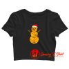 Christmas Basketball Snowman Crop Top Shirt