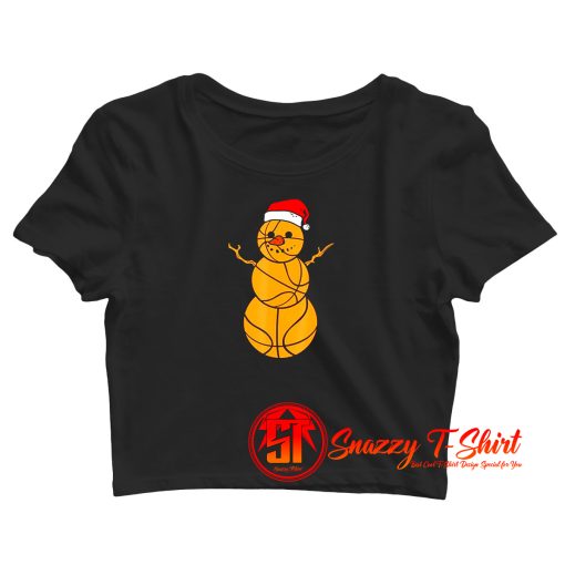 Christmas Basketball Snowman Crop Top Shirt