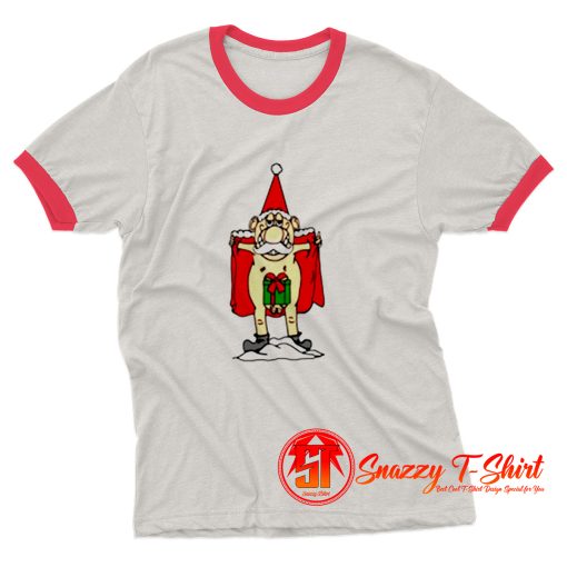 Christmas Flasher Gnome Ringer Tee