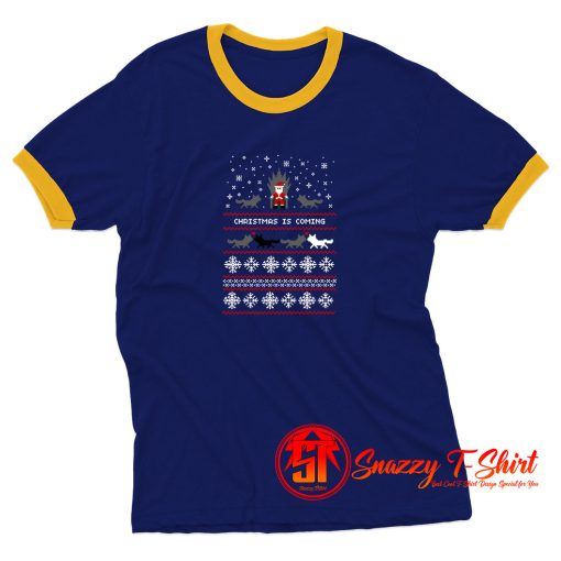 Christmas Is Coming Santa Edition Ringer Tee