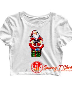 Christmas Santa Claus Video Gamer Crop Top Shirt