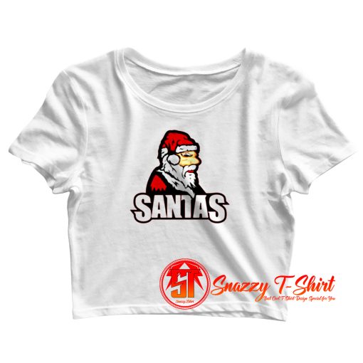 Christmas Santa Happy New Year Crop Top Shirt