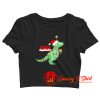 Christmas Tree T Rex Funny Parody Crop Top Shirt