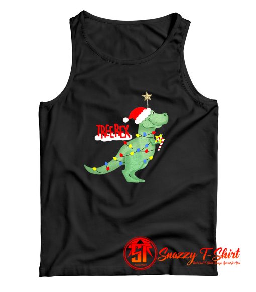 Christmas Tree T Rex Funny Parody Tank Top