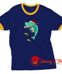 Christmas Whale Ringer Tee