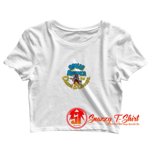 Chuck E Cheese Smile America Style Crop Top Shirt