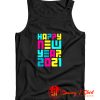 Colorful Futuristic Happy New Year Tank Top