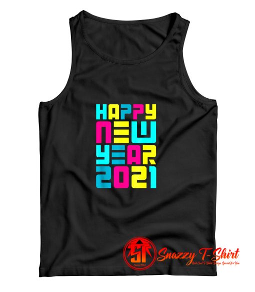 Colorful Futuristic Happy New Year Tank Top