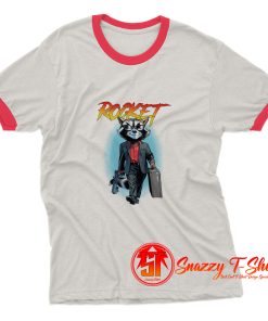 Comic Rocket Raccoon Suited Up Ringer Tee