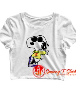 Coo Chanel Fly Snoopy Crop Top Shirt