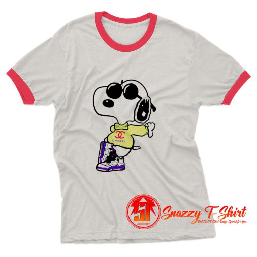 Coo Chanel Fly Snoopy Ringer Tee