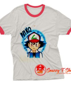 Cool Ash Ketchum Airbrushed Unisex Ringer Tee