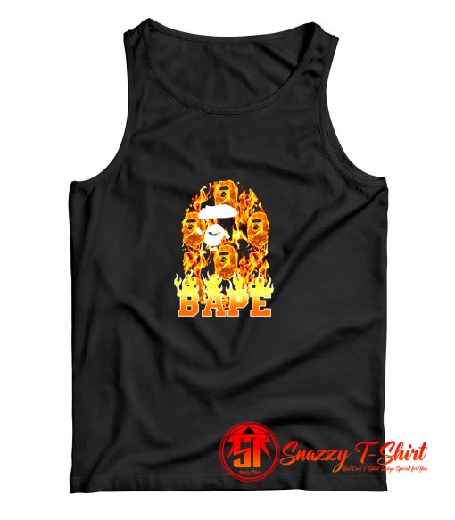 Cool Bape Ape Head Flame Tank Top