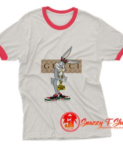 Cool Bugs Bunny Luxury With Gucci Style Men Maroon Ringer Tee