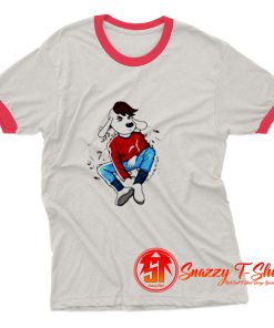 Cool Cartoon Dog Ringer Tee