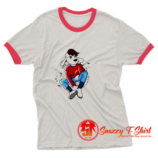 Cool Cartoon Dog Ringer Tee