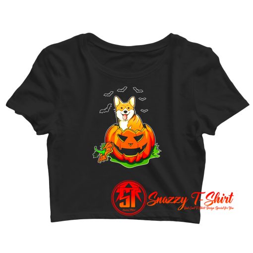 Corgi Dog Lovers Pumpkin Crop Top Shirt