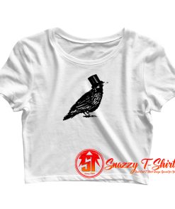 Crow Hat Mens White Crop Top Shirt