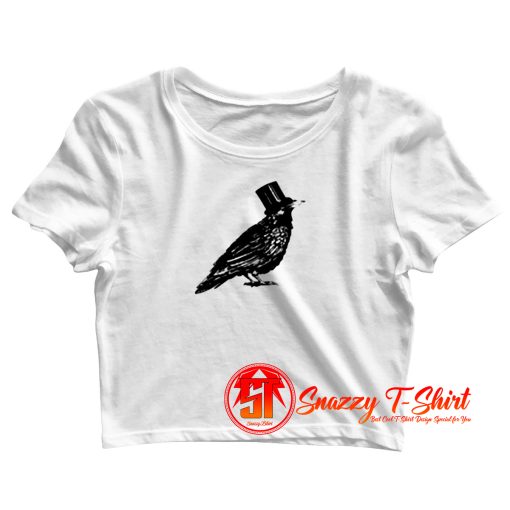 Crow Hat Mens White Crop Top Shirt