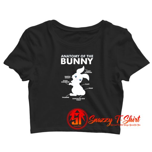 Cute Anatomy Of A Bunny Rabbit Crop Top Shirt