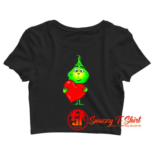 Cute Baby Grinch Love Heart Christmas Crop Top Shirt