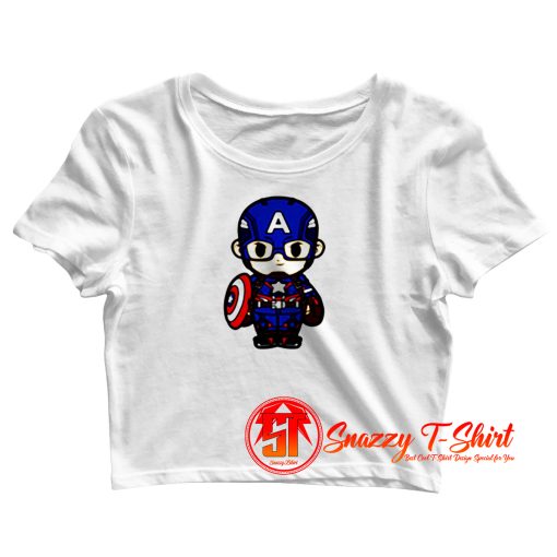 Cute Captain America Chibi Crop Top Shirt