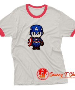 Cute Captain America Chibi Ringer Tee