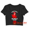 Cute Christmas Alpaca Sleigh Crop Top Shirt