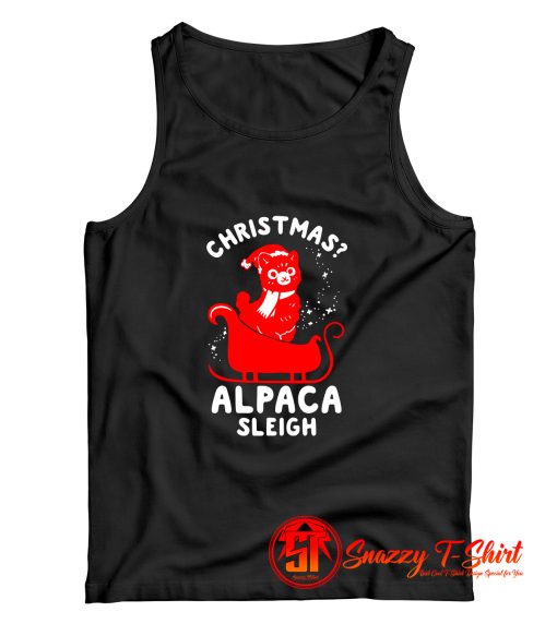 Cute Christmas Alpaca Sleigh Tank Top