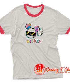 Cute Disney Mickey Mouse Eyeglasses Ringer Tee