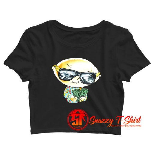 Cute Family Guy Stewie with Cash Bling Crop Top Shirt