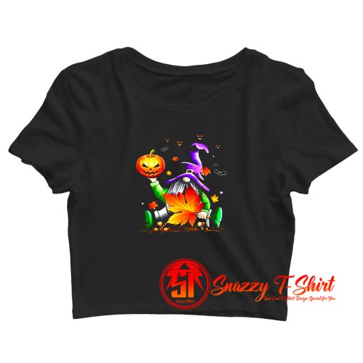 Cute Matching Gnome Witch Lovers Birthday Shirt Scary Pumpkin Halloween Day Design Crop Top Shirt