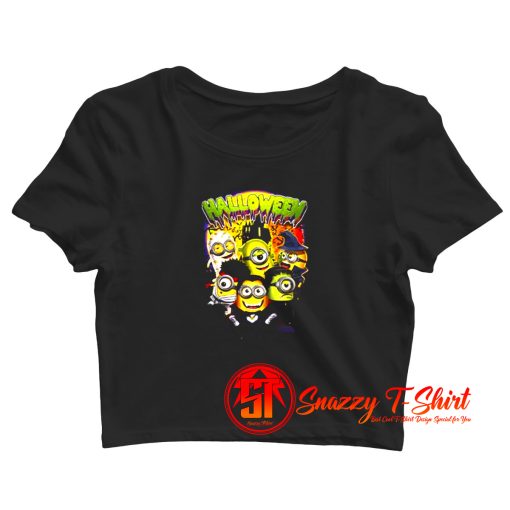 Cute Minions In Costume Despicable Me Halloween Crop Top Shirt