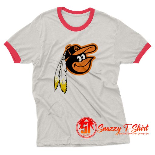 Cute Redskins Orioles Logo Ringer Tee