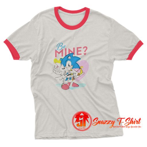 Cute Sonic Be Mine Cupid Funny Ringer Tee