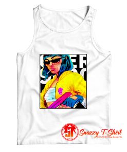 Cyber Punk Bad Ass Girl Female Gunner Pop Art Warhol Lichtenstein Pop Culture Tank Top