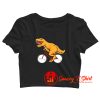 Cycling Dinosaur T Rex Riding Road Bike MTB Crop Top Shirt