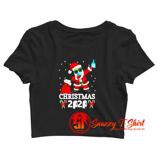 Dabbing Santa With Face mask Handwashing Crop Top Shirt